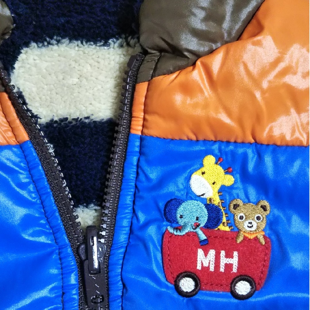 mikihouse(ミキハウス)のミキハウス リバーシブルダウンベスト 80サイズ キッズ/ベビー/マタニティのベビー服(~85cm)(ジャケット/コート)の商品写真