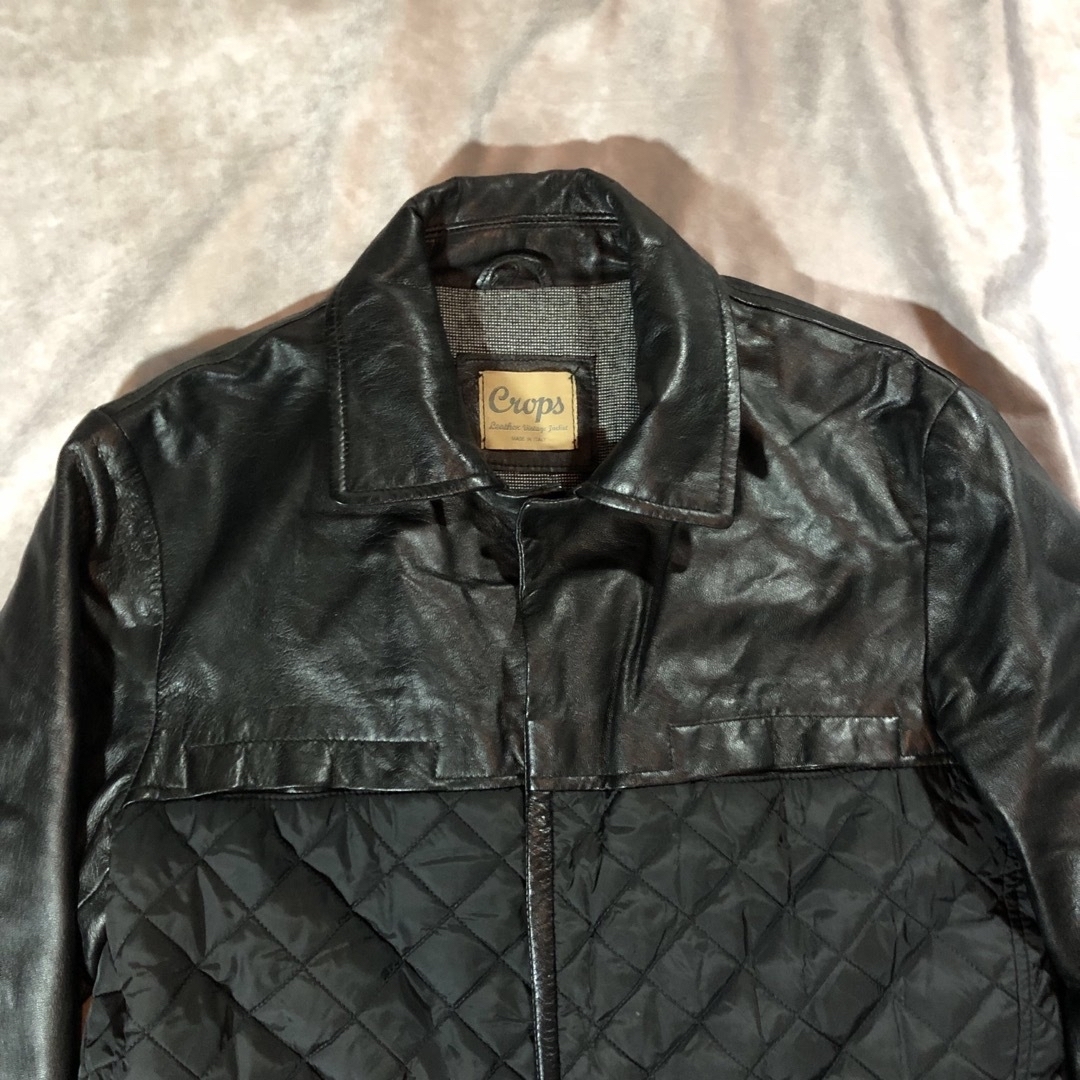 vintage leather quilting jacketジャケット/アウター