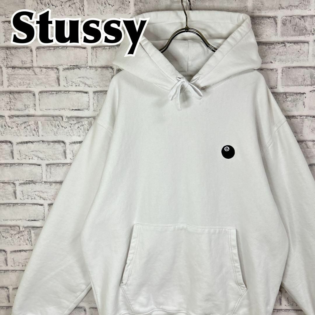 stussy ステューシー パーカー エイトボール ワンポイント刺繍ロゴ XL | フリマアプリ ラクマ