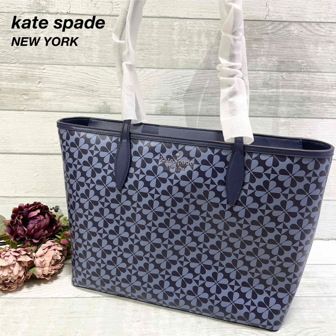 【新品未使用✨】kate spadeケイトスペード トートバッグ肩掛け花柄ブルー | フリマアプリ ラクマ