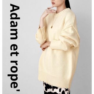 アダムエロぺ(Adam et Rope')の美品■ADAM ET ROPE'　フリンジニットプルオーバー　ビッグセーター(ニット/セーター)