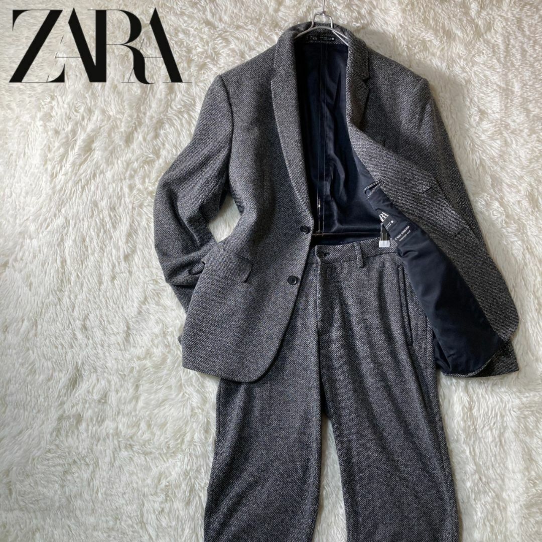 美品 ZARA ザラ セットアップスーツ カジュアルスーツ ツイード 42 XL