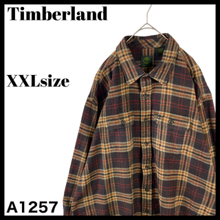 ティンバーランド(Timberland)のUSA古着 ティンバーランド ヘビーネルシャツ 長袖シャツ ブラウン チェック(シャツ)