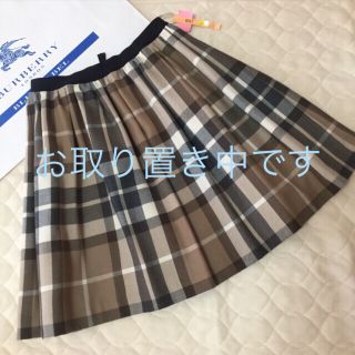 バーバリー(BURBERRY)の美品 クリーニング済み バーバリー ブルーレーベル スカート クレストブリッジ(ひざ丈スカート)