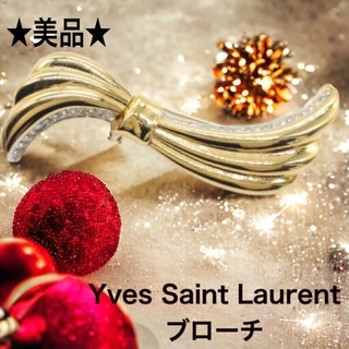 イヴサンローラン(Yves Saint Laurent)の【美品】Yves Saint-Laurent アンティーク ブローチ　ゴールド　(ブローチ/コサージュ)