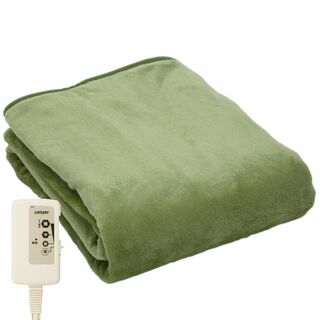 ライフジョイ 電気毛布 日本製 グリーン 140×80cm 無地 洗える 省エネ(その他)