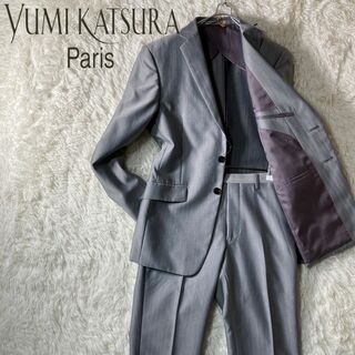 美品 ユミカツラ ドレススーツ 3ピース セットアップ S程 シルバーグレー