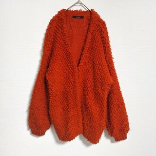 ダブルクローゼット(w closet)の【ダブルクローゼット】オーバーサイズカーディガン 編みニット セーター オレンジ(カーディガン)