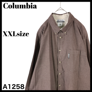 コロンビア(Columbia)のUSA古着 コロンビア 長袖ボタンダウンシャツ ブラウン系チェック柄 XXL(シャツ)