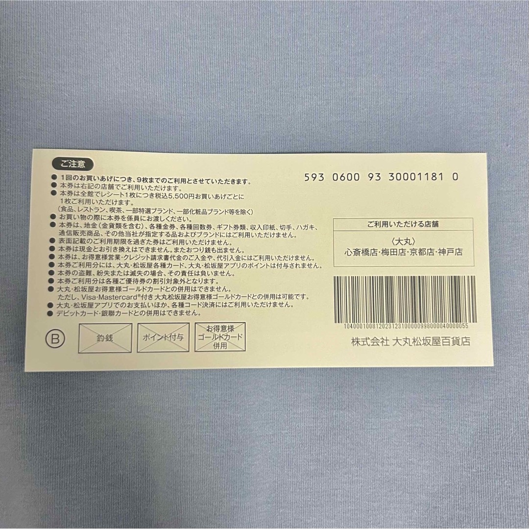 大丸(ダイマル)の大丸　エコフ　関西　ショッピングサポートチケット 38枚 チケットの優待券/割引券(ショッピング)の商品写真