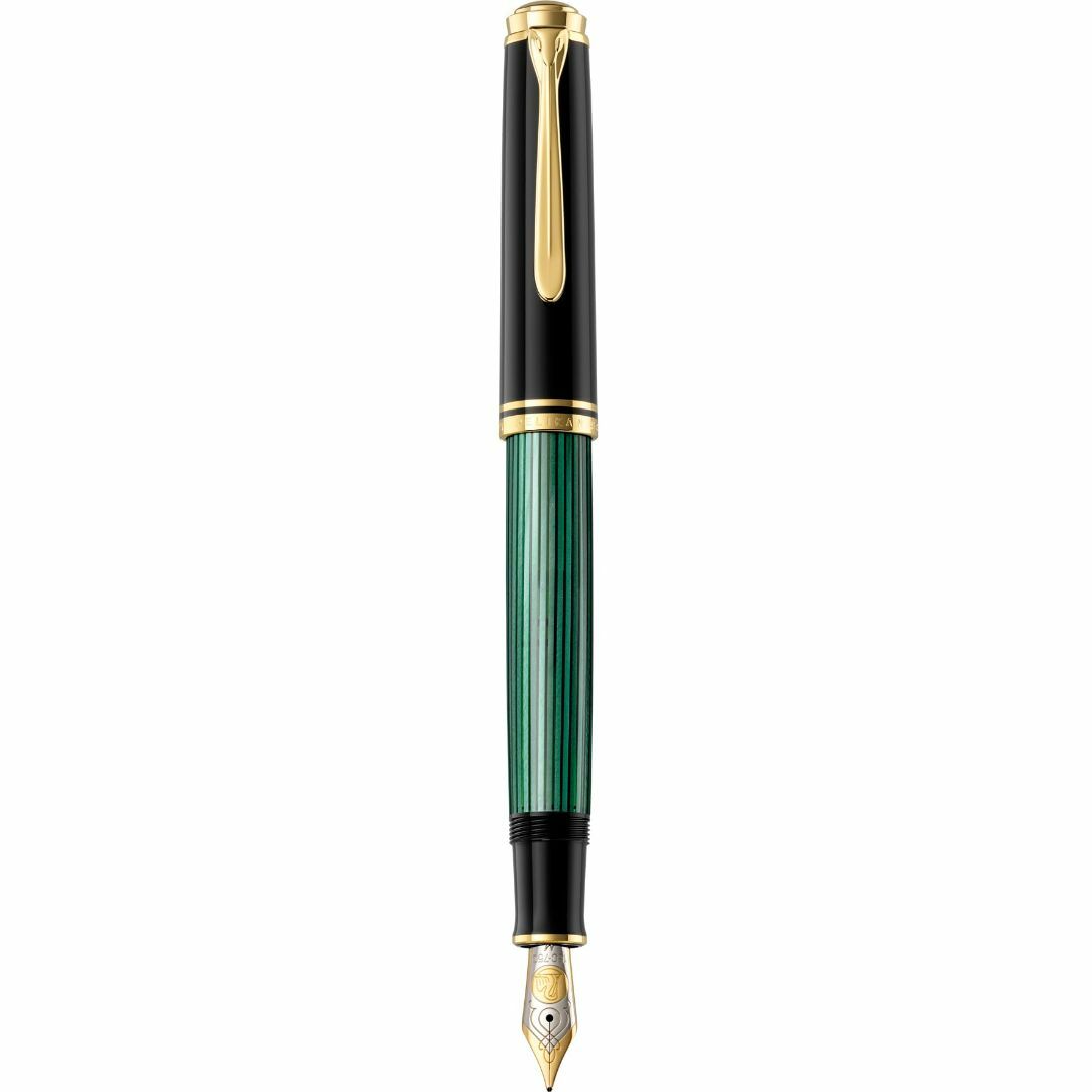 Pelikan ペリカン 万年筆 EF 極細字 緑縞 スーベレーン M800 輸-