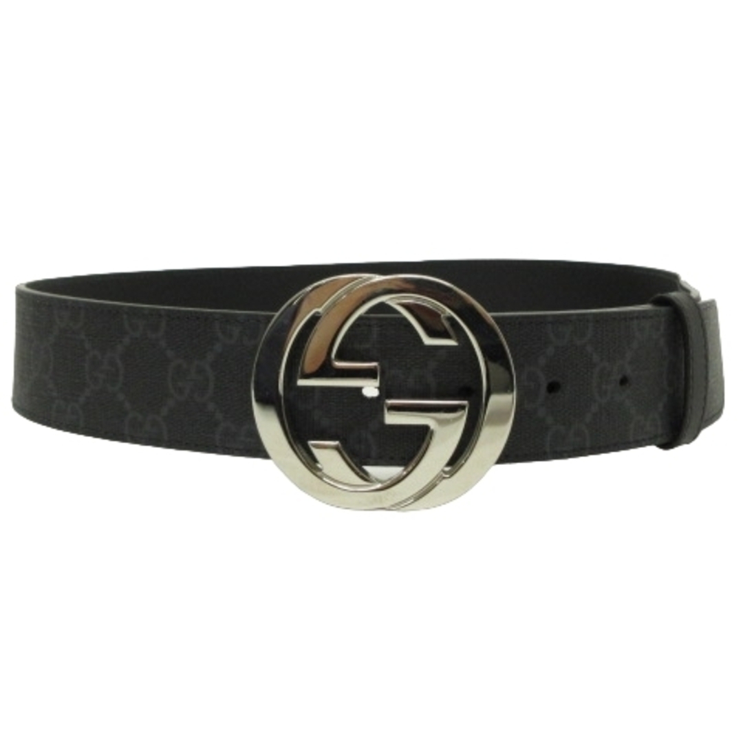 Gucci - グッチ GGスプリーム インターロッキングG ベルト ハトメ 黒