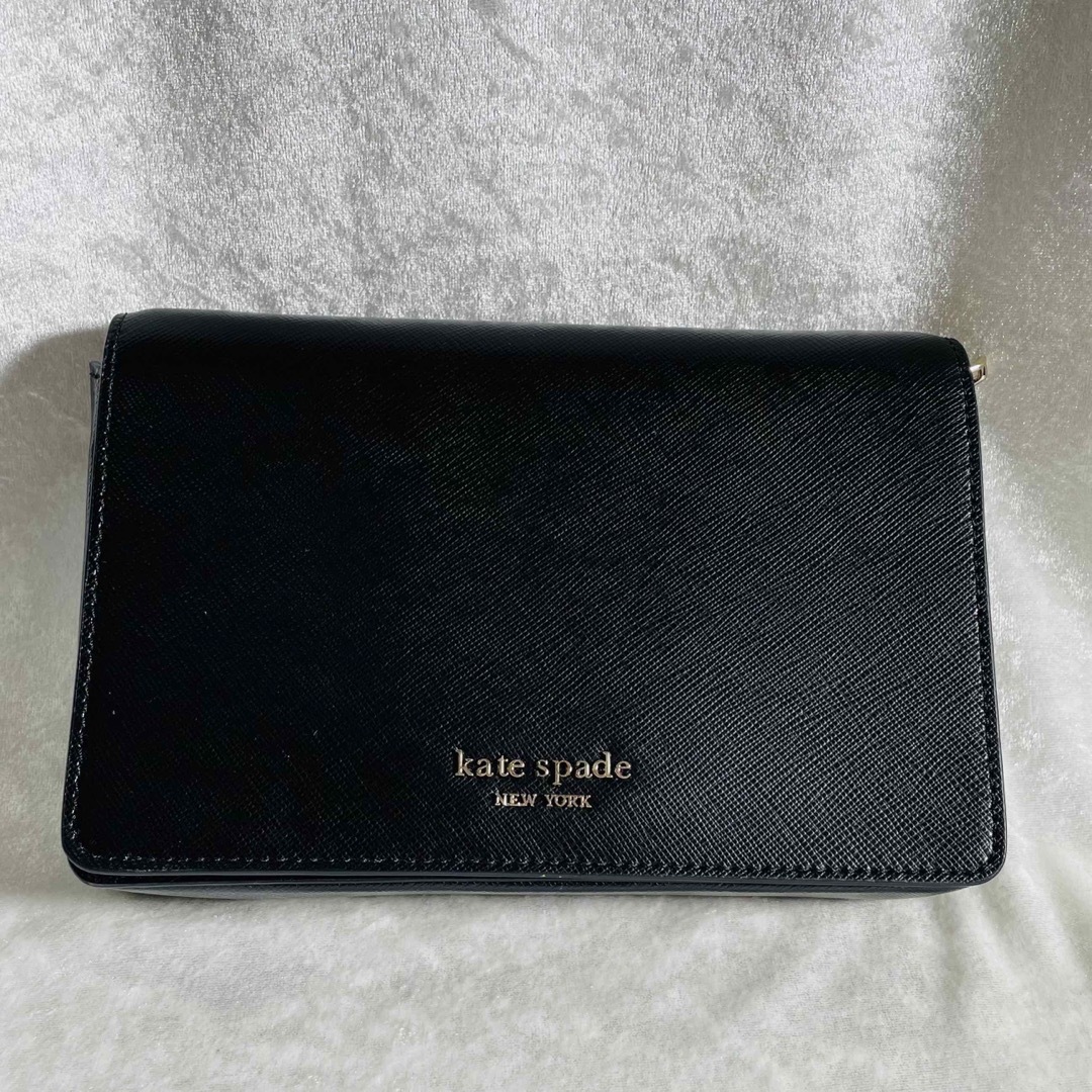 kate spade new york(ケイトスペードニューヨーク)のkatespade ショルダーバッグ 2way クラッチバッグ エナメル 黒 レディースのバッグ(ショルダーバッグ)の商品写真