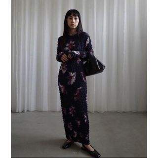 アメリヴィンテージ(Ameri VINTAGE)のameri vintage NEON FLOWER I LINE DRESS(ロングワンピース/マキシワンピース)