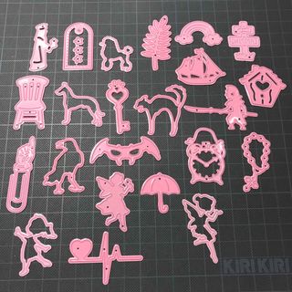 1356 カッティングダイ　ハンドメイド　ダイカット　ダイ　いろんなダイ　ピンク(型紙/パターン)