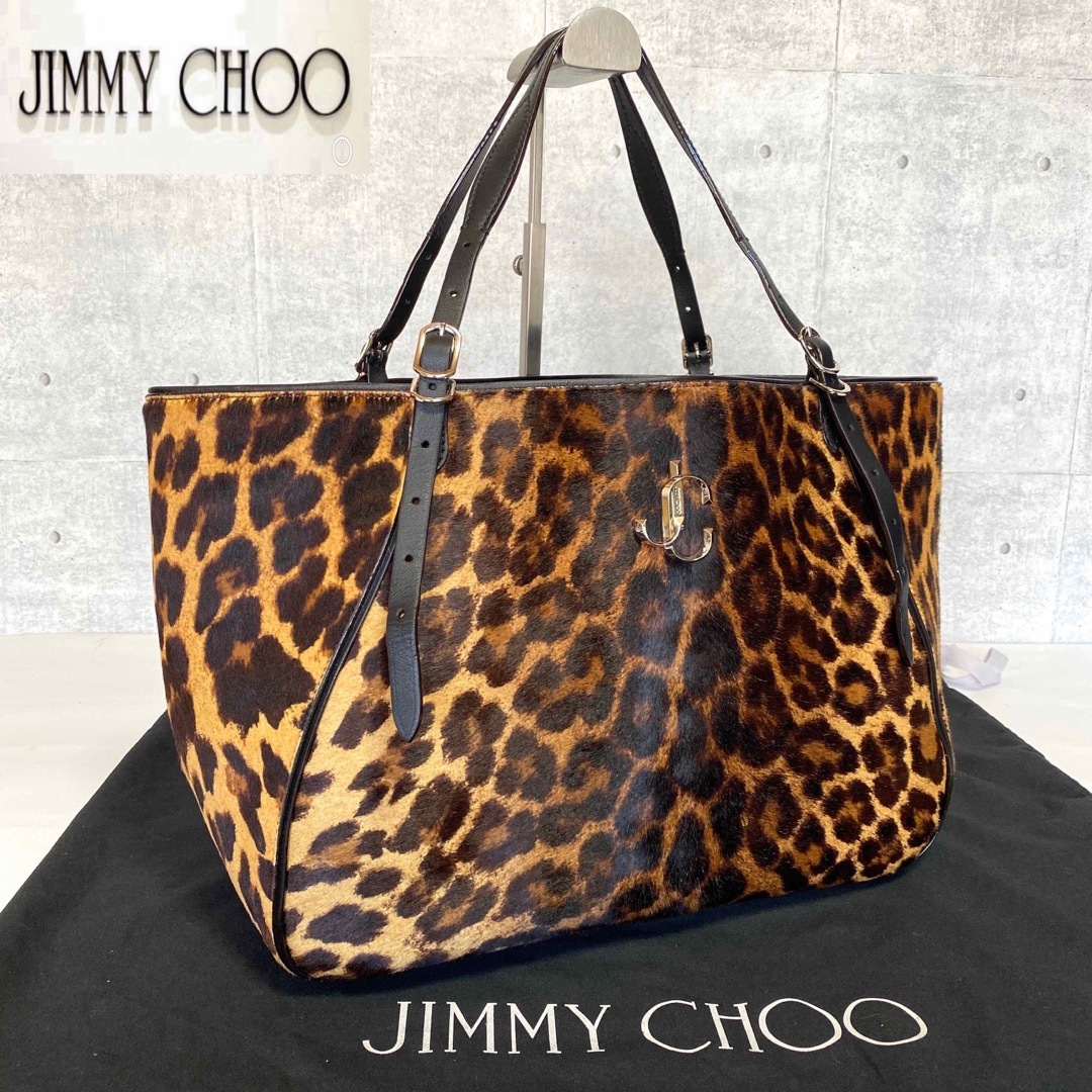 【美品】JIMMY CHOO VARENNE レオパード JC 2WAYバッグ