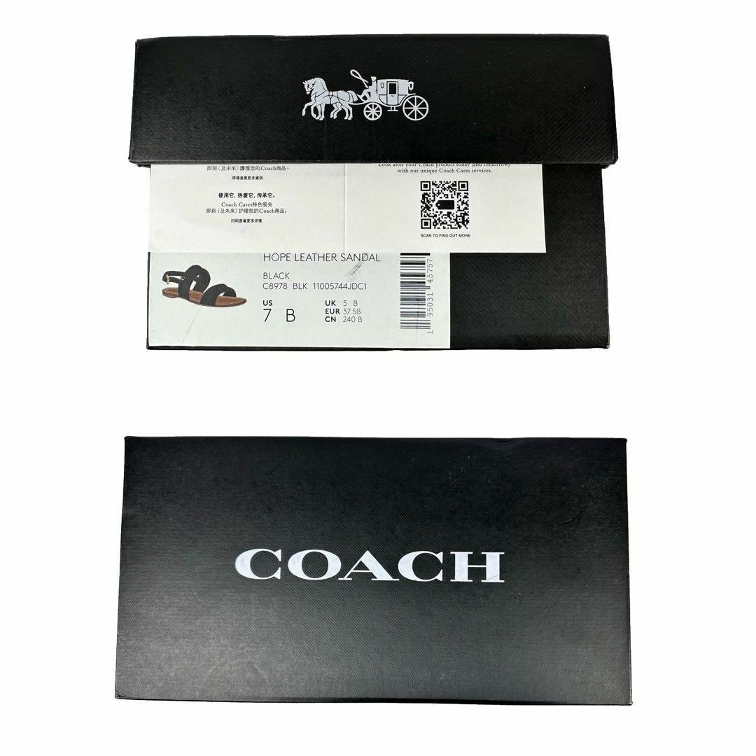 COACH(コーチ)のコーチ COACH ストラップサンダル ブラック7B約24cm 黒レザー　茶　金 レディースの靴/シューズ(サンダル)の商品写真
