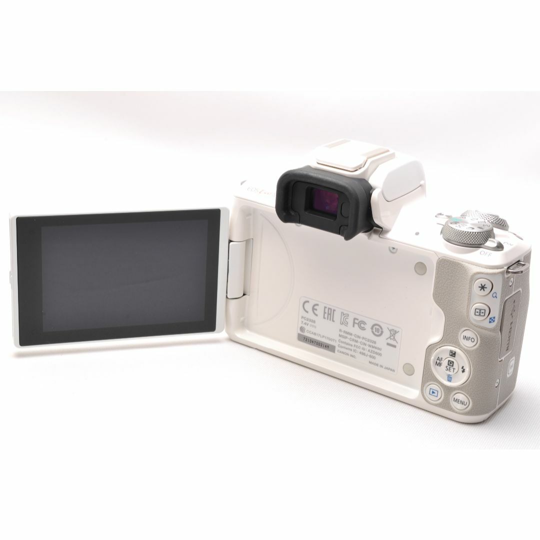 Canon(キヤノン)の❤️Wi-Fi &Bluetooth❤️キヤノン EOS kiss M ホワイト スマホ/家電/カメラのカメラ(ミラーレス一眼)の商品写真