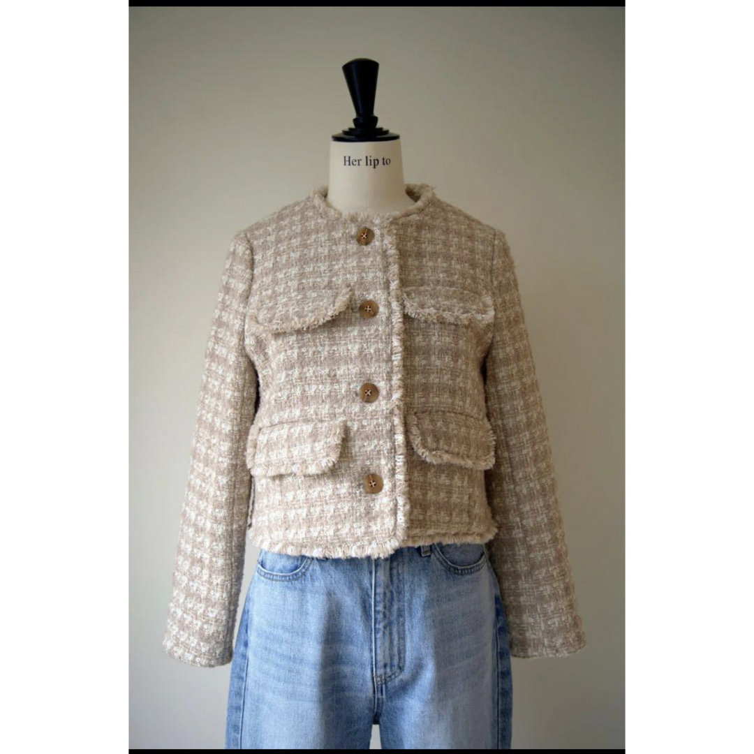 Herlipto Wool-Blend Fancy Tweed Jacket