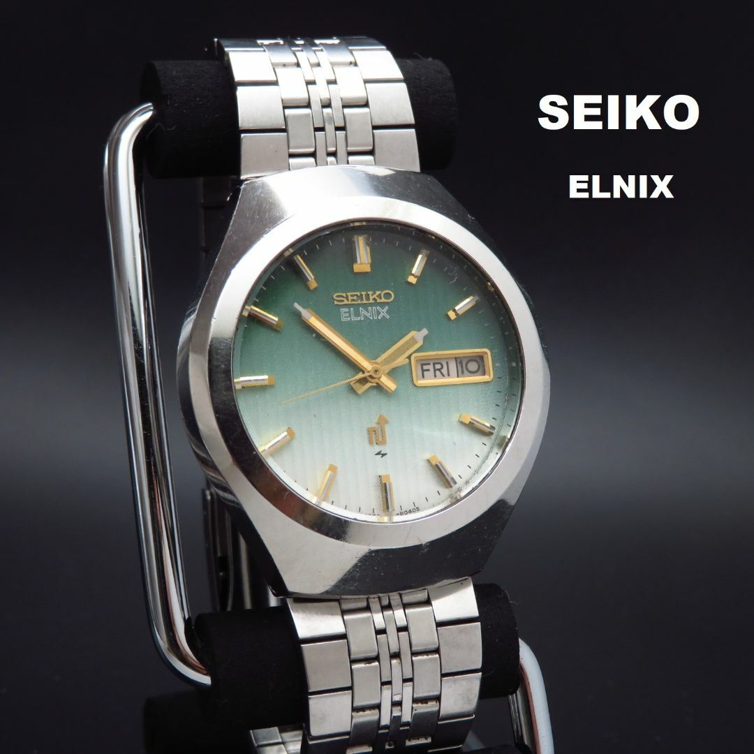 SEIKO(セイコー)のSEIKO ELNIX 腕時計 電磁テンプ デイデイト グリーングラデーション メンズの時計(腕時計(アナログ))の商品写真