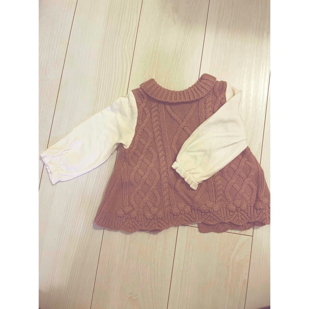 petit main(プティマイン)のpetit main 80 ニット　ピンク　 キッズ/ベビー/マタニティのベビー服(~85cm)(ニット/セーター)の商品写真