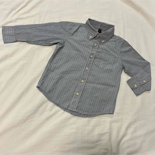 ベビーギャップ(babyGAP)のbaby Gap ストライプ シャツ 綿100% グレー 100cm(ブラウス)