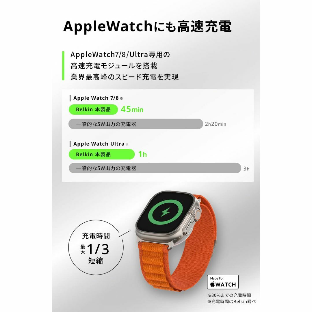 色: ブラック】Belkin 3 in 1 MagSafe充電器 最大15W高の通販 by