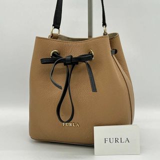 美品‼︎ FURLA リボン 巾着型　ショルダーバッグ