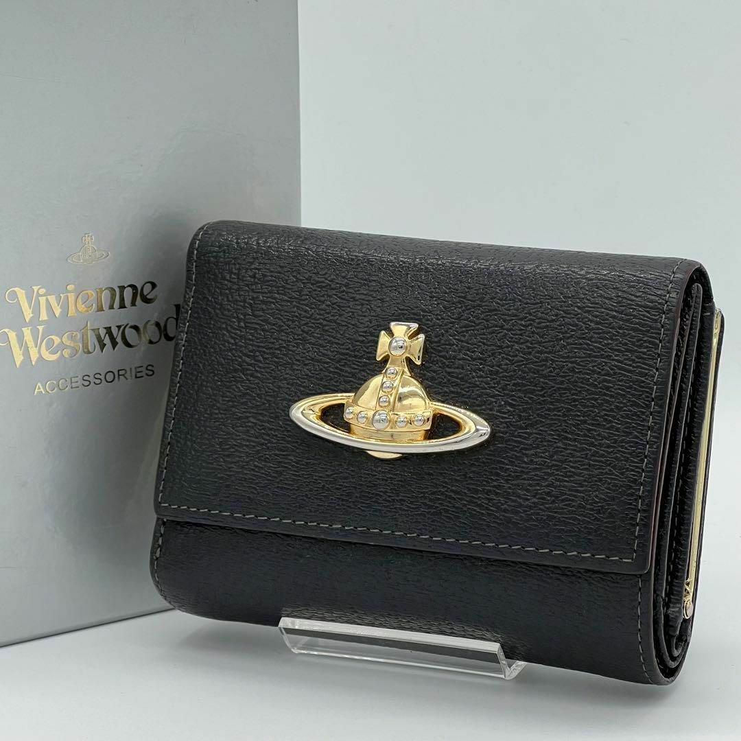 美品✨Vivienne Westwood がま口 3つ折り財布 ブラック