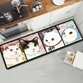 残り１枚 キッチンマット ねこマット かわいい お台所 送料無料(キッチンマット)