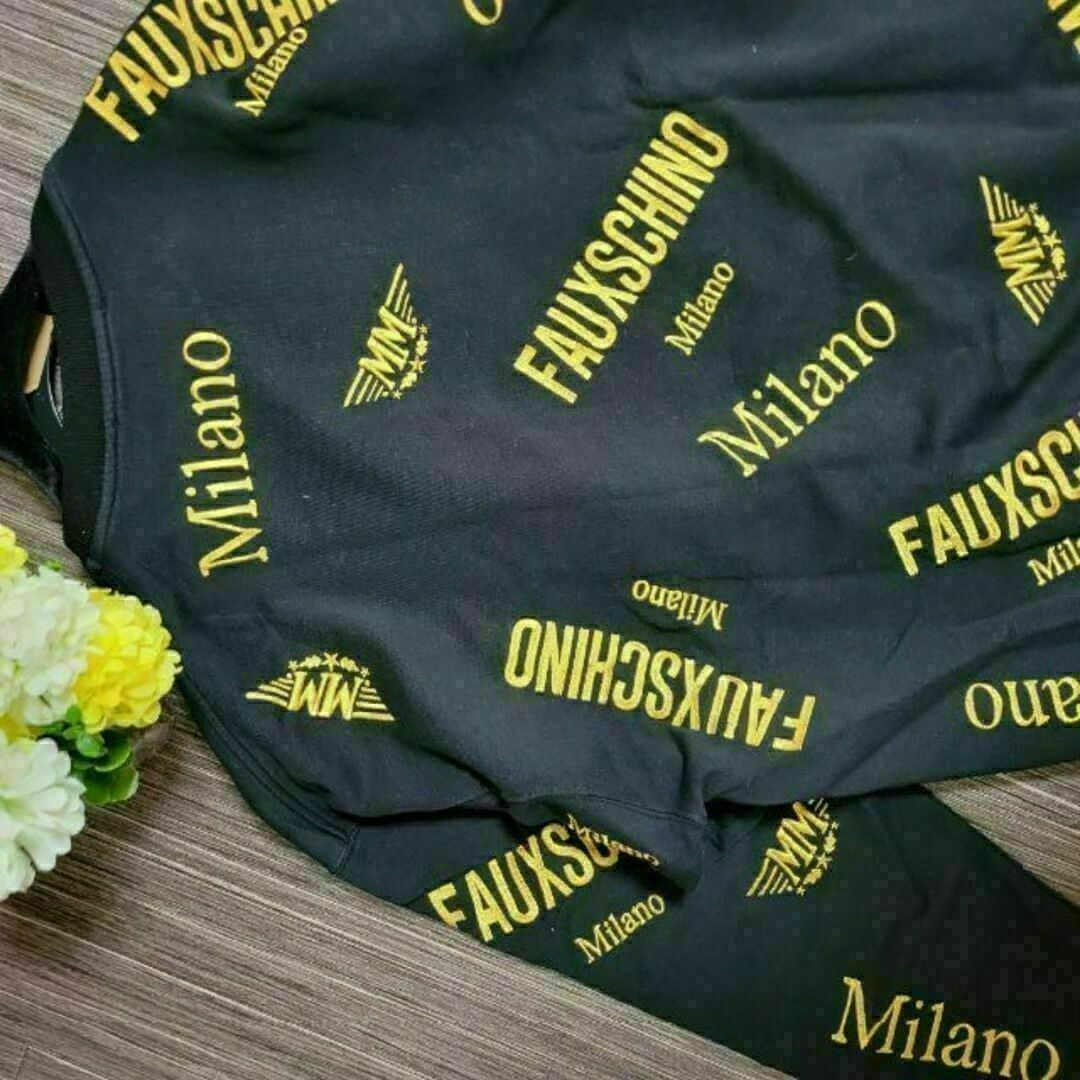 MOSCHINO - MOSCHINO かっこいい ロゴ 刺繍 トレーナー スウェット