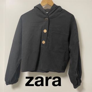 ザラ　トップス　フード付きトップス　zara ゴールドボタン　ザラホーム(ニット/セーター)