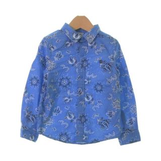 PETIT BATEAU プチバトー シャツ 110 水色x黒x白(総柄) 【古着】【中古】