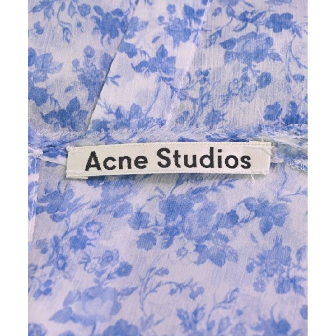 Acne Studios ワンピース 34(XS位) 白x青(花柄)