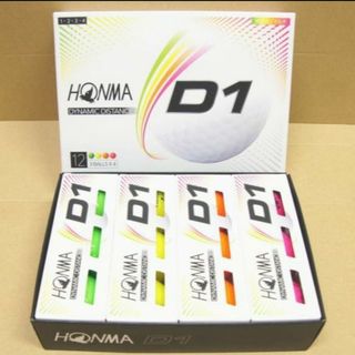 ホンマゴルフ(本間ゴルフ)の＼新品未使用／HONMA♪本間ゴルフボールD1高飛距離マルチカラー1ダース12球(その他)