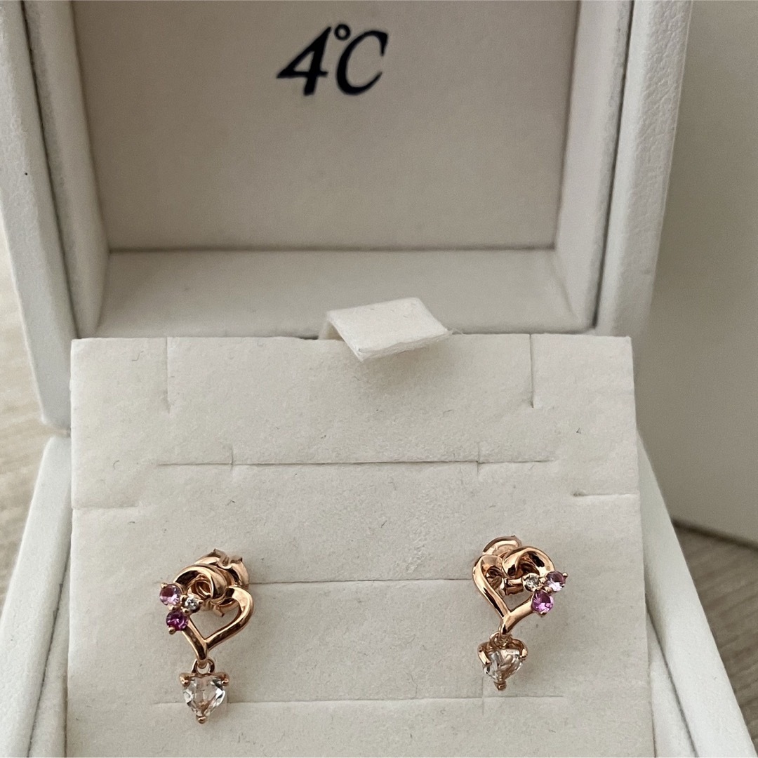 4℃(ヨンドシー)の4℃【K10】ピアス 花 ハート レディースのアクセサリー(ピアス)の商品写真