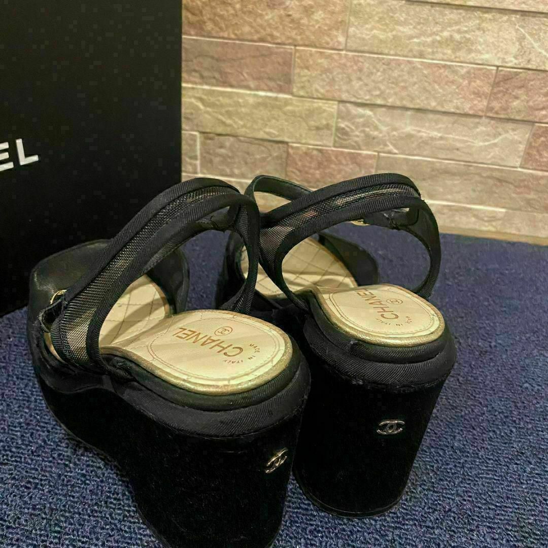 CHANEL - CHANEL シャネル サンダル ヒール 靴 ココマーク ブラックの