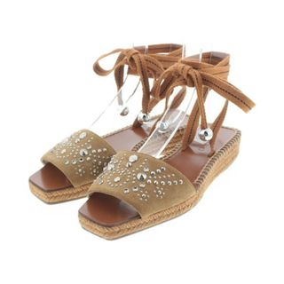 ジミーチュウ(JIMMY CHOO)のJIMMY CHOO サンダル 37(23.5cm位) ベージュxシルバー 【古着】【中古】(サンダル)