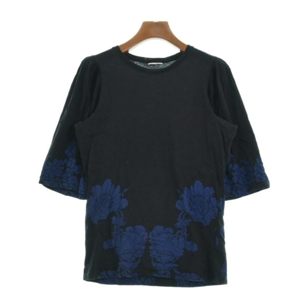 DRIES VAN NOTEN(ドリスヴァンノッテン)のDRIES VAN NOTEN Tシャツ・カットソー S 黒x紺 【古着】【中古】 レディースのトップス(カットソー(半袖/袖なし))の商品写真