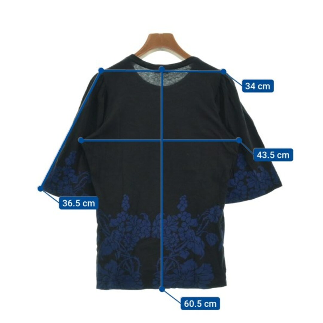 DRIES VAN NOTEN(ドリスヴァンノッテン)のDRIES VAN NOTEN Tシャツ・カットソー S 黒x紺 【古着】【中古】 レディースのトップス(カットソー(半袖/袖なし))の商品写真