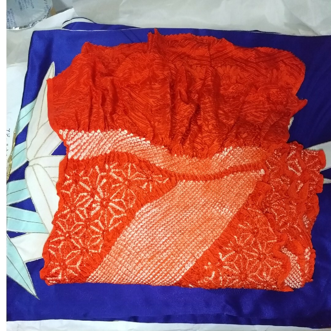 水着/浴衣アンティーク 豪華刺繍 振袖 三松製 成人式 フォーマル 帯揚げ付き