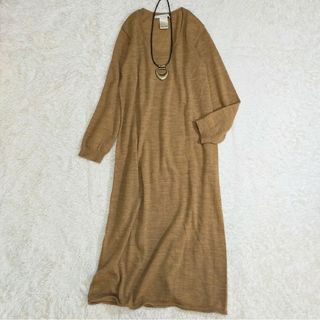 美品 スピックアンドスパン ニット ロングワンピース ベージュ カシミヤ ウール