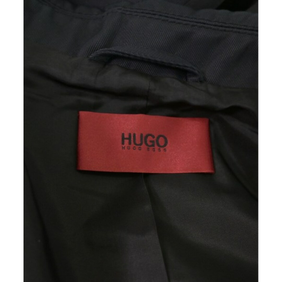 HUGO BOSS ヒューゴボス チェスターコート 50(XL位) 黒x濃紺