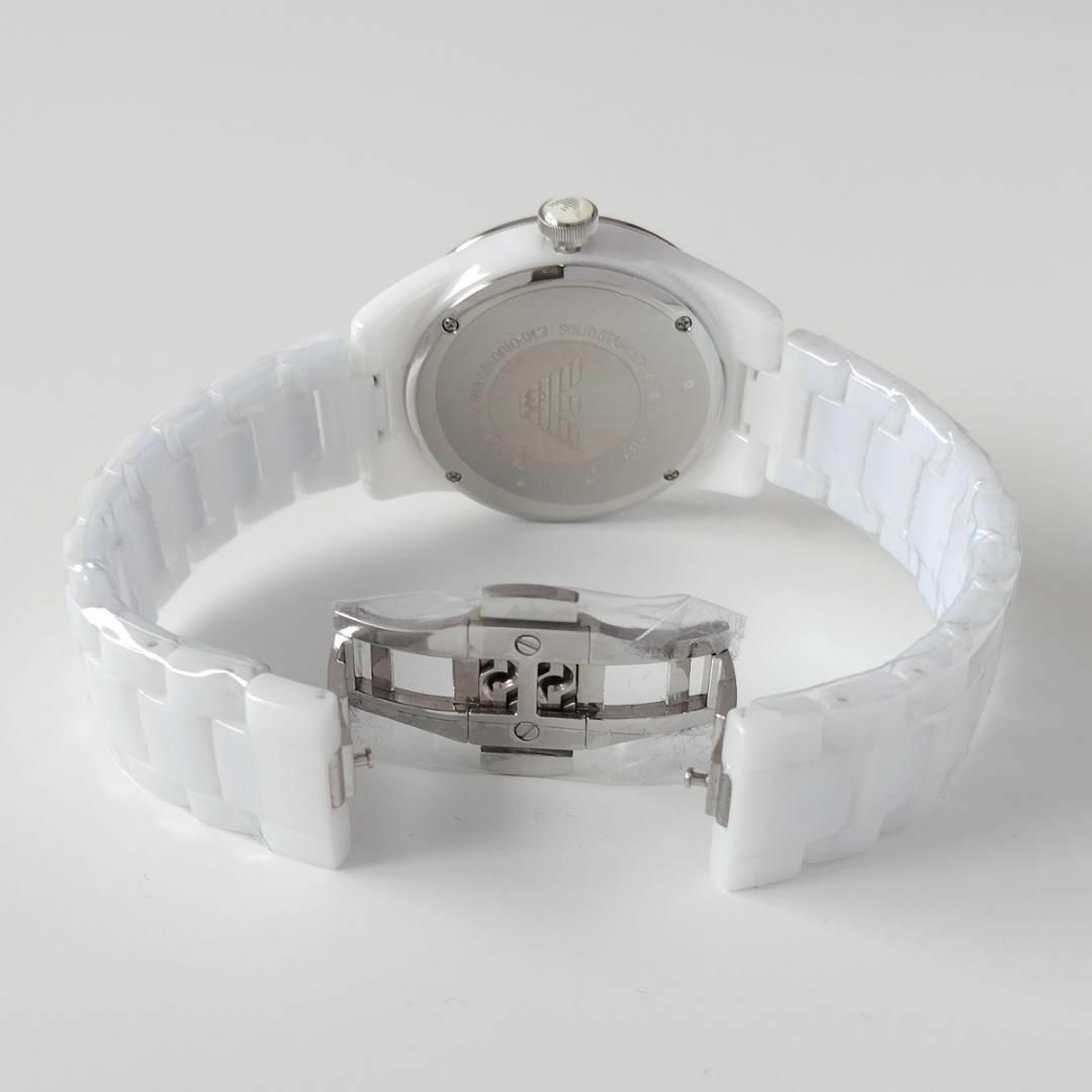 Emporio Armani(エンポリオアルマーニ)のエンポリオアルマーニ新品レディース腕時計クォーツ白セラミック クリスタル レディースのファッション小物(腕時計)の商品写真