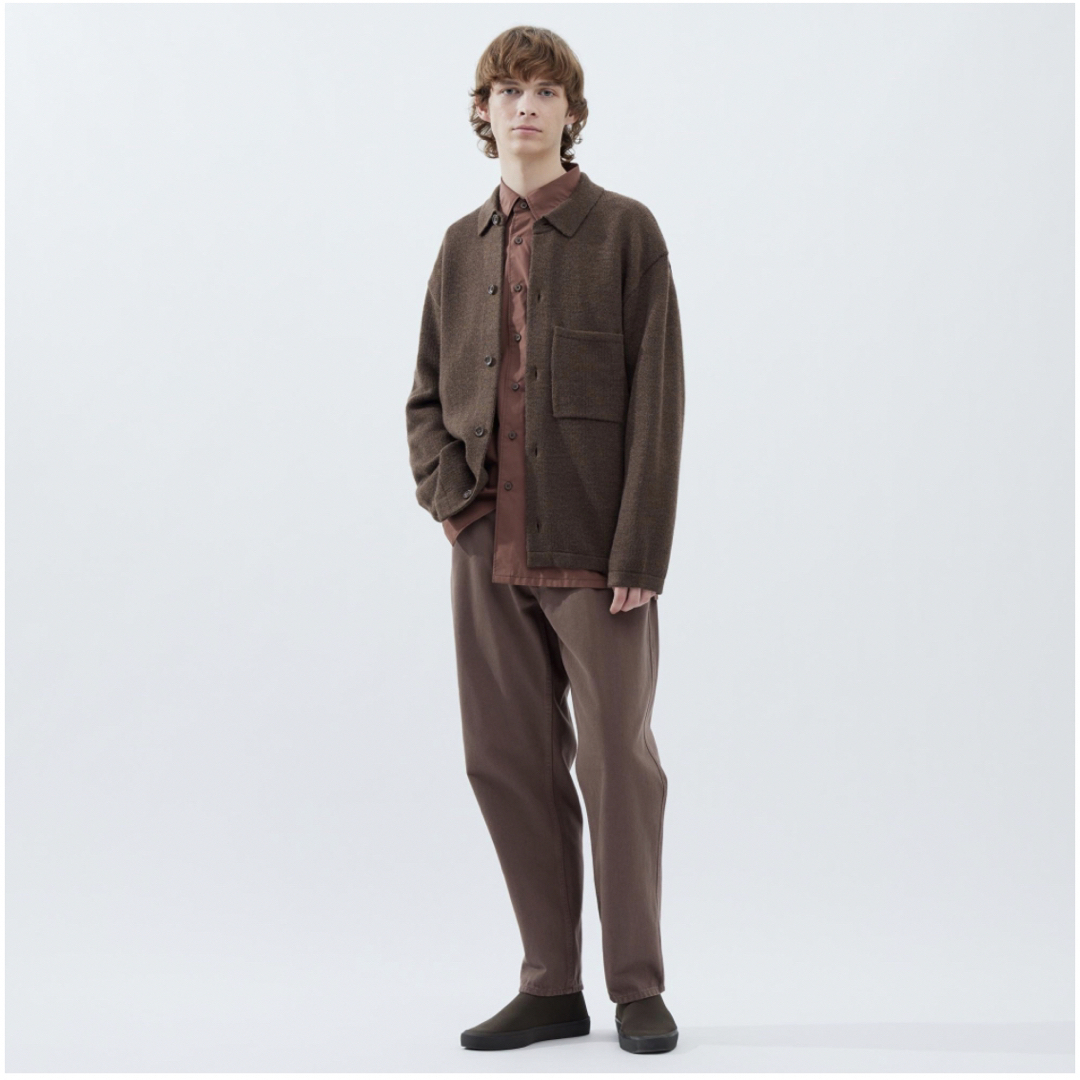 UNIQLO - ユニクロU 2023 ニットオーバーシャツジャケット ブラウン の
