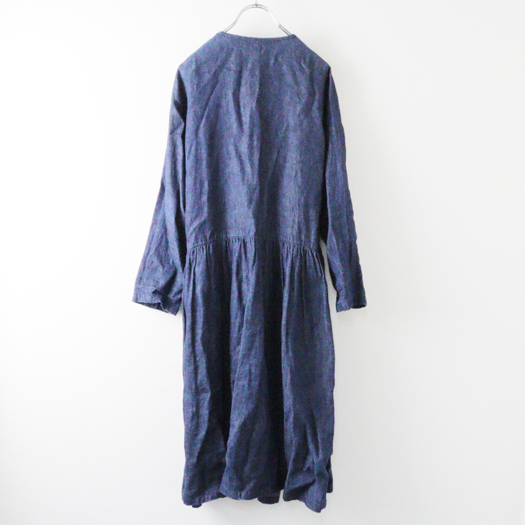 ネストローブnest robe リネン　カシュクール ロングワンピース カーデ