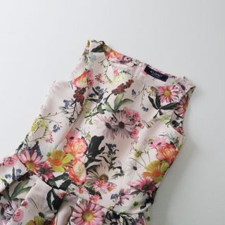 エムズグレイシー(M'S GRACY)の美品 エムズグレイシー M'S GRACY Autumn flower Dress オータムフラワードレス 36/ピンク ワンピース【2400013573245】(その他)