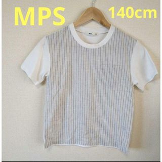 エムピーエス(MPS)のMPS　KIDS半袖Tシャツ　140cm　ストライプ　異素材切り替え　匿名配送(Tシャツ/カットソー)