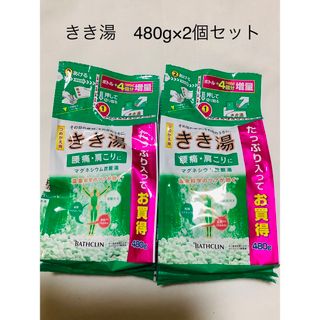 バスクリン(BATHCLIN)のきき湯　マグネシウム炭酸湯　詰め替え　480g  2個セット(入浴剤/バスソルト)