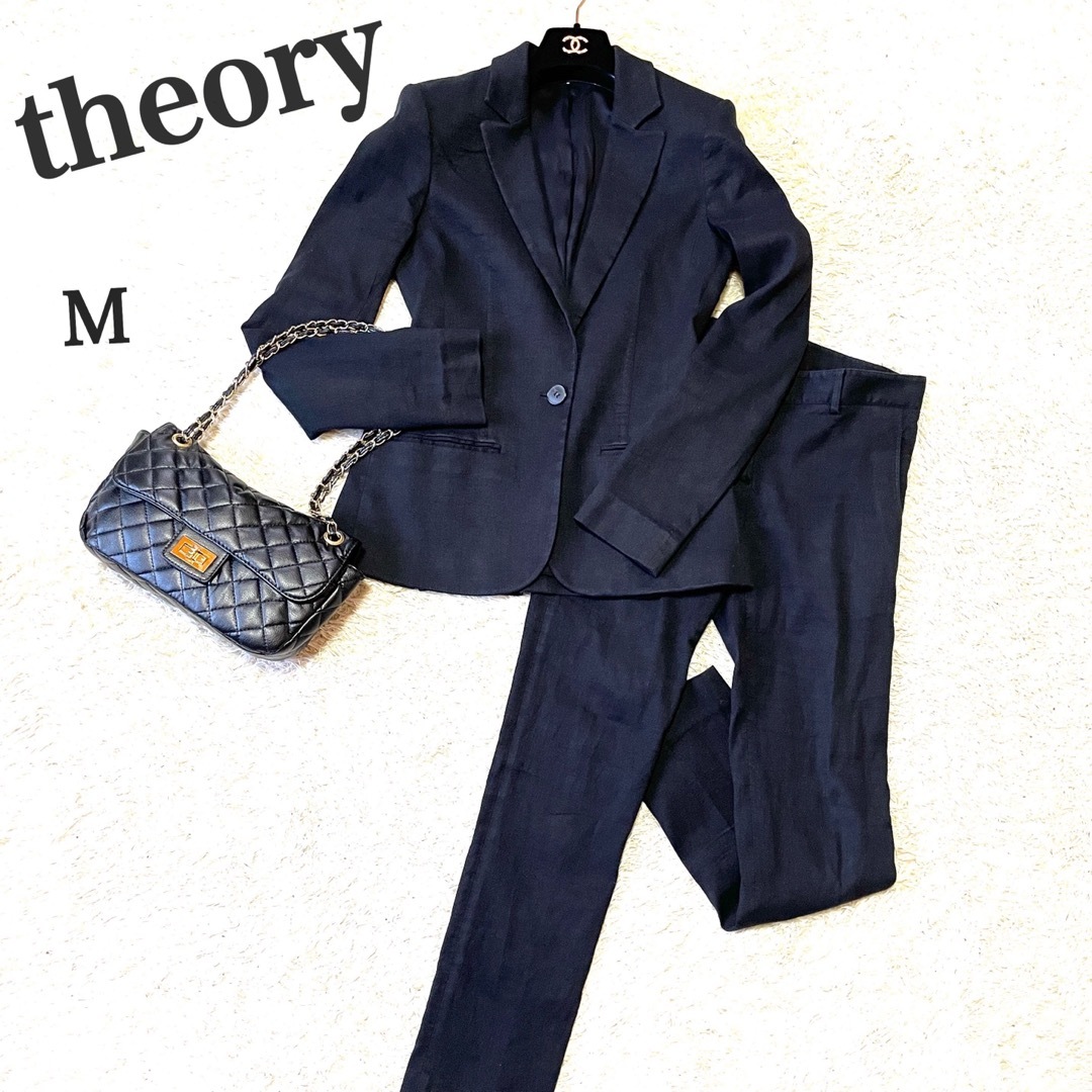 極美品 theory セットアップ 麻混リネン パンツスーツ ブラック | フリマアプリ ラクマ